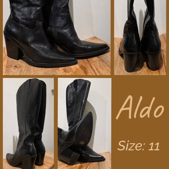 Aldo Knee Length Cowboy Boots - Picture 6 of 6